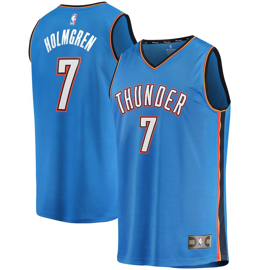 Men Oklahoma City Thunder #7 Chet Holmgren Fanatics Branded Blue 2022 NBA Draft First Round Pick Fast Break Replica Player NBA Jersey->oklahoma city thunder->NBA Jersey